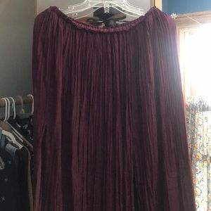Dark maroon/ purple high low slit skirt